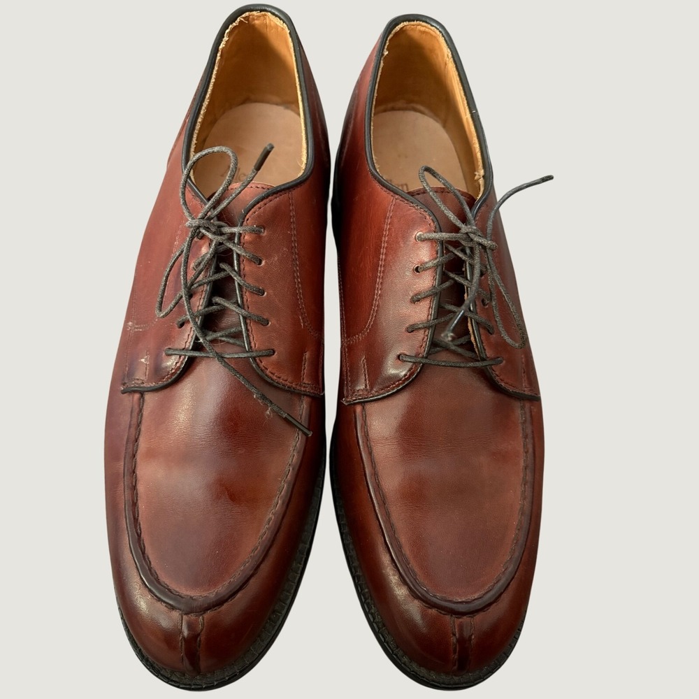 Allen Edmonds Bradley Mens 9.5 D Burgundy Leather Split Toe dress Derby shoe
